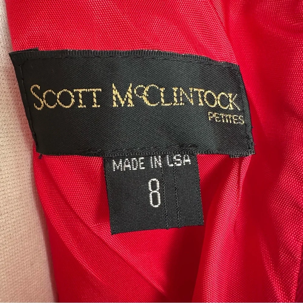 Vintage 90s Red Satin Cocktail Mini Dress‎ Scott McClintock USA Made Size 8